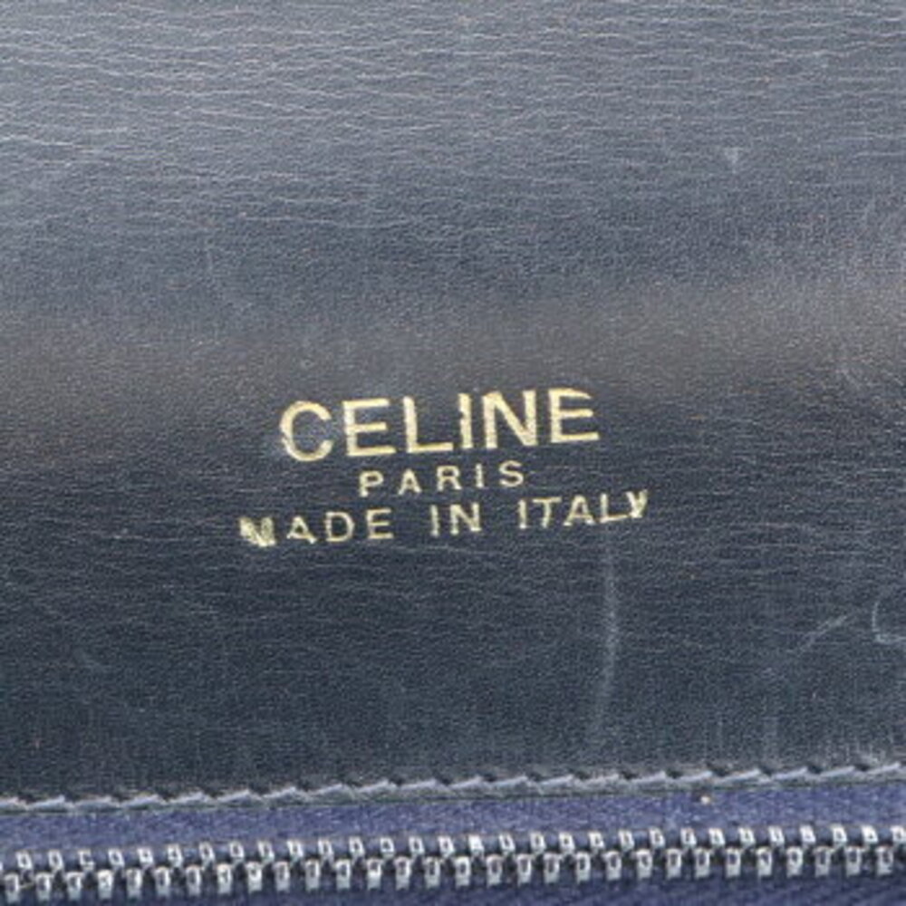 Celine Leather Shoulder Bag Carriage Hardware Navy Blue - Picture 9 of 9